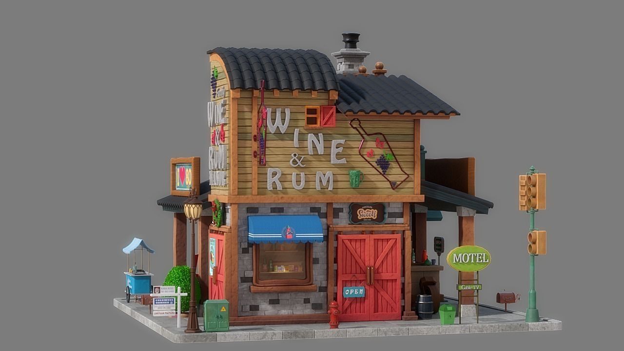 Cartoon House 03 3D model_5