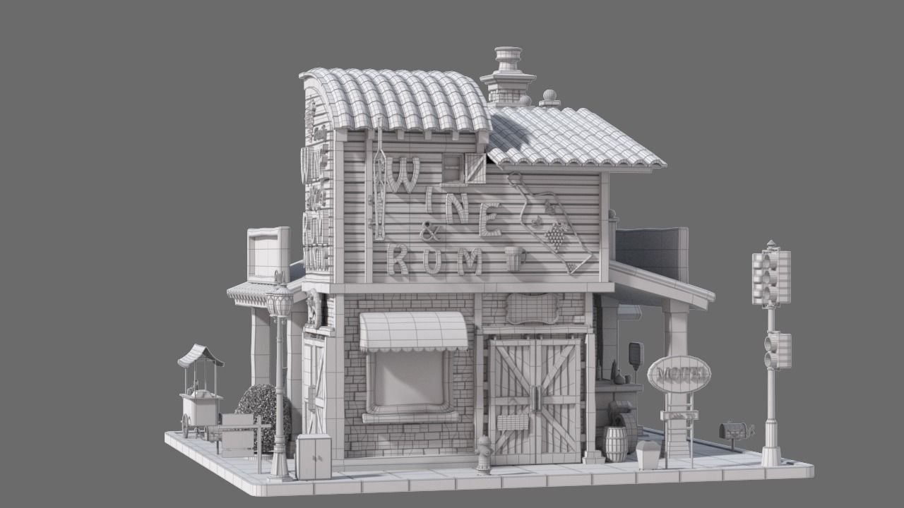 Cartoon House 03 3D model_11