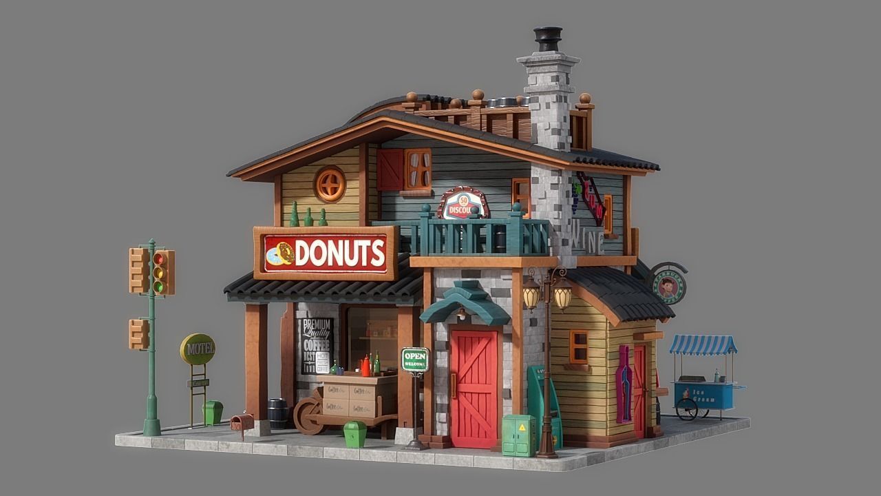 Cartoon House 03 3D model_2