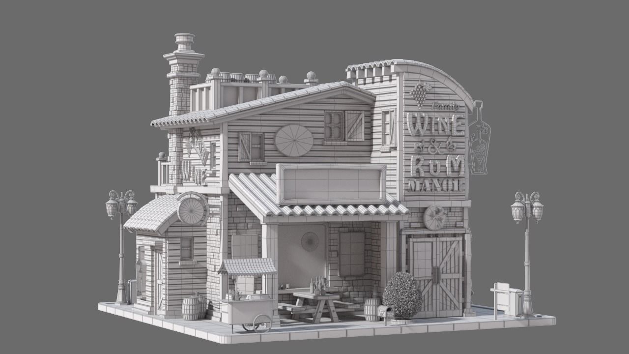 Cartoon House 03 3D model_9