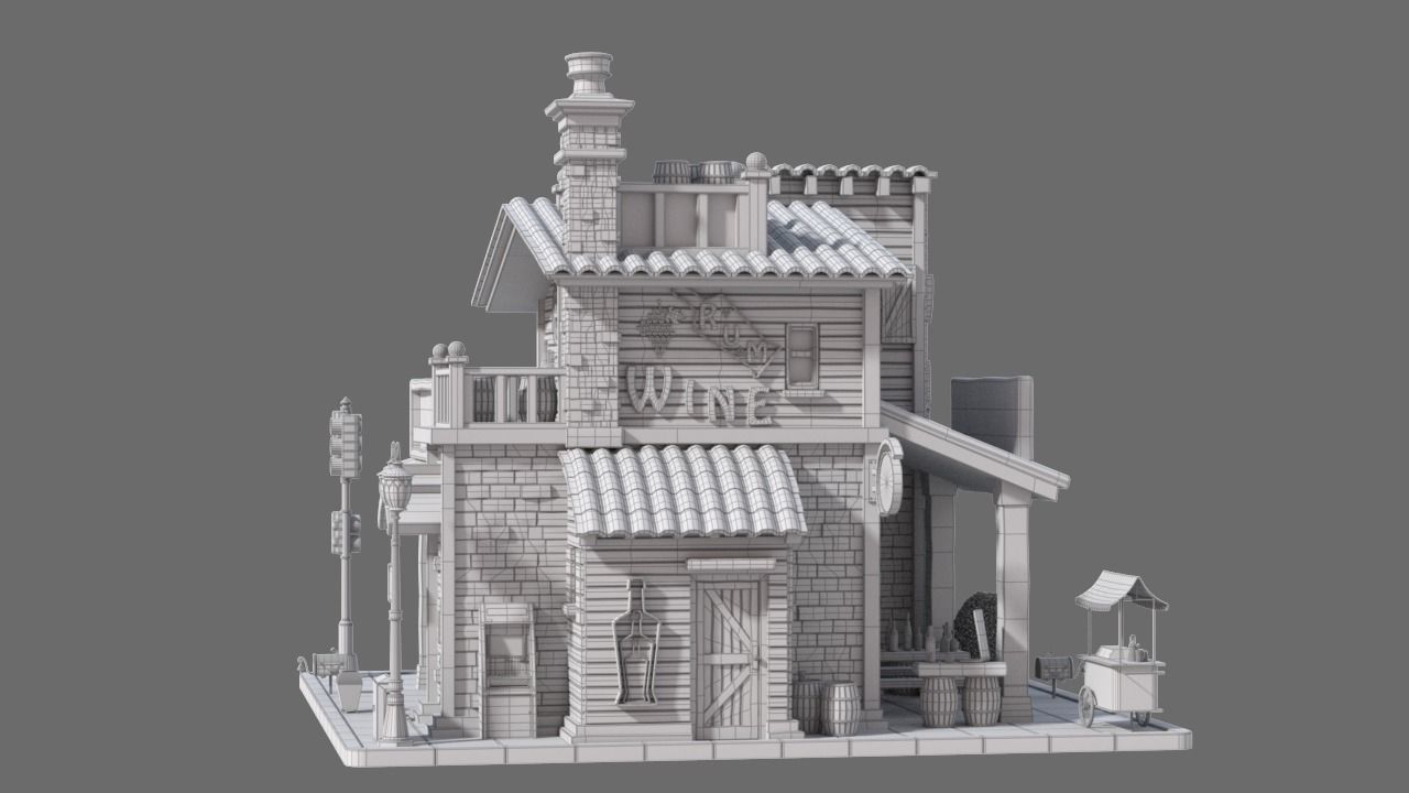 Cartoon House 03 3D model_8