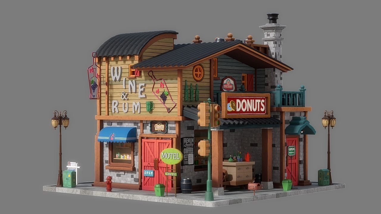 Cartoon House 03 3D model_6