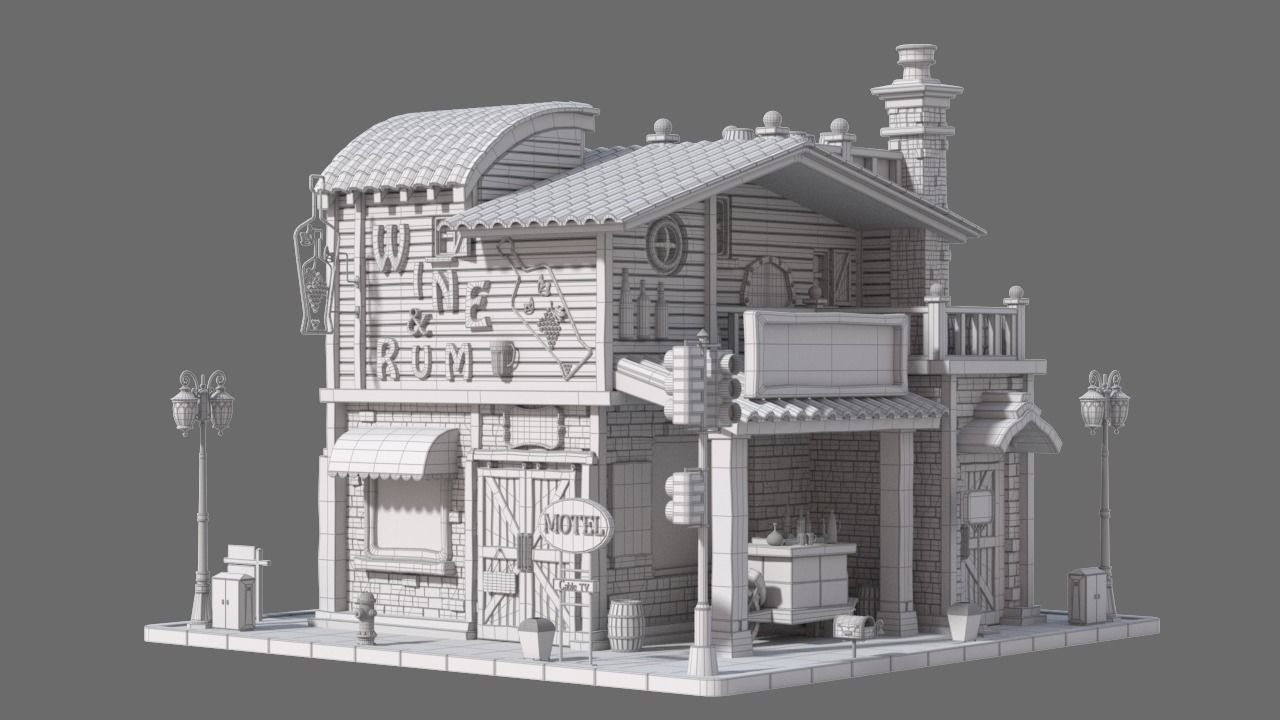 Cartoon House 03 3D model_12