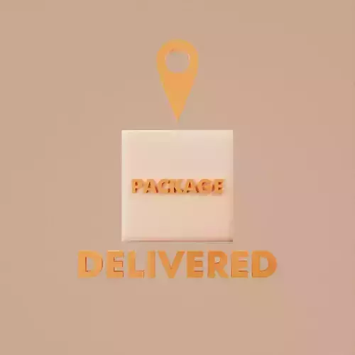 3D Illustration package delivered to location 3D model