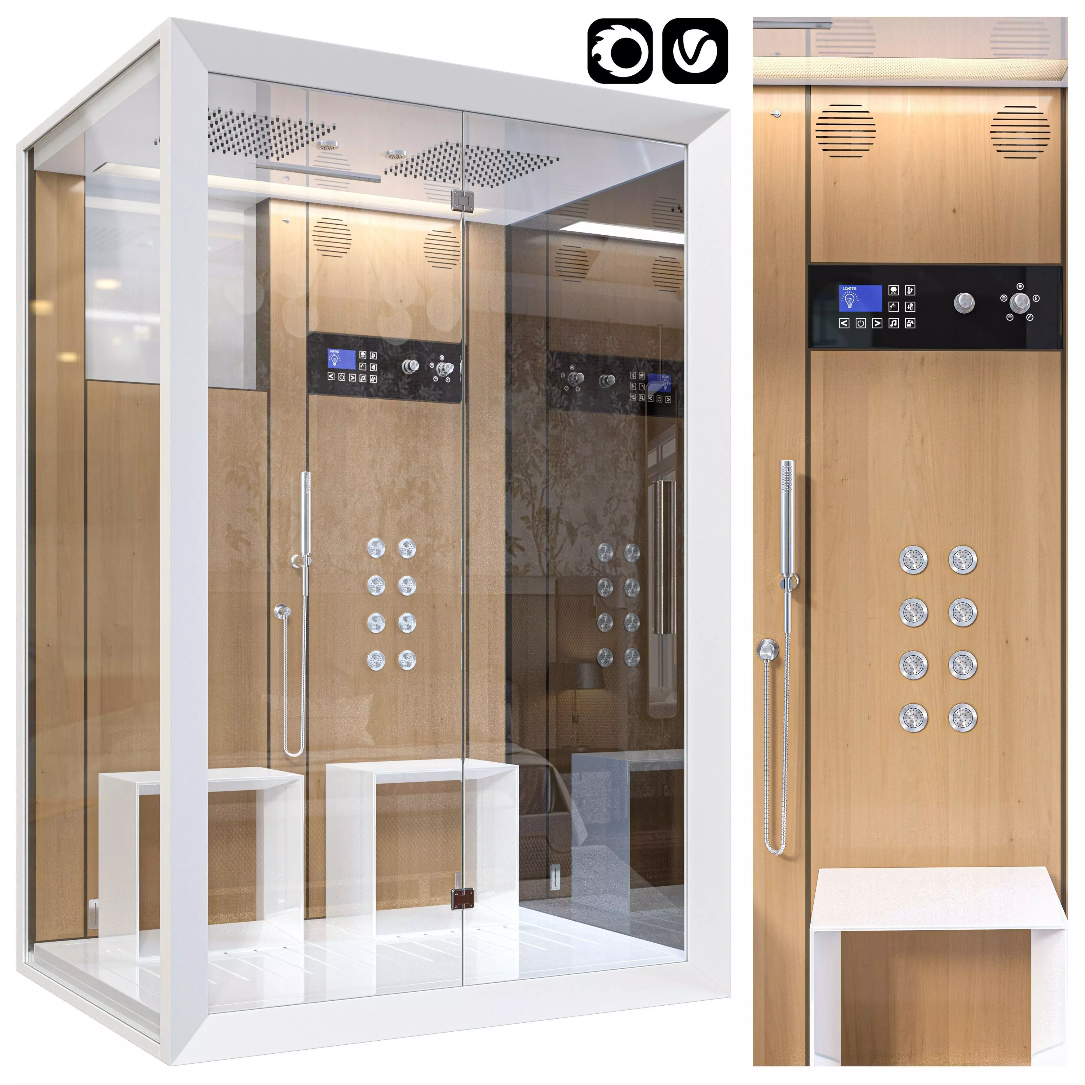 jacuzzi shower cabin 3D model_0