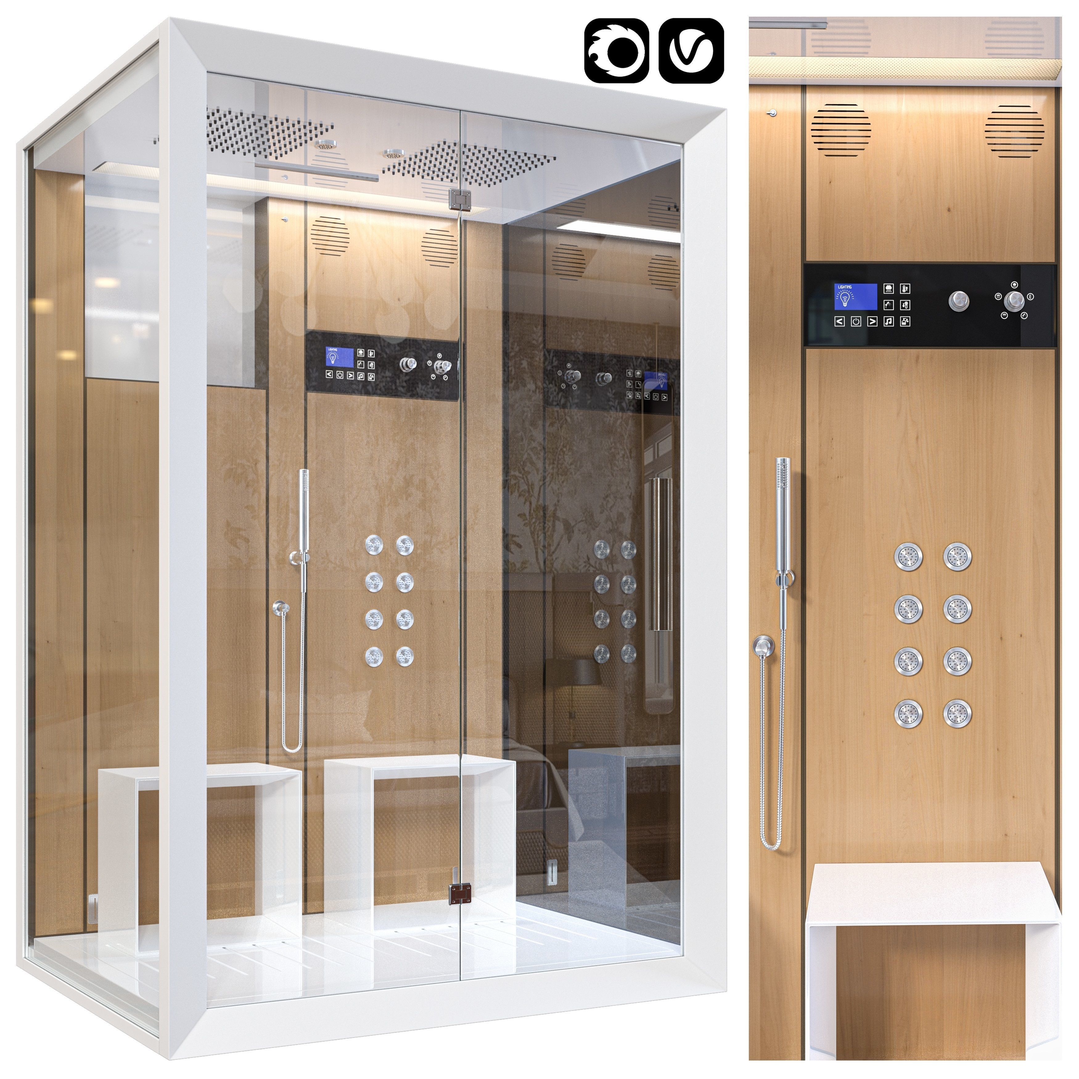 jacuzzi shower cabin 3D model CGTrader