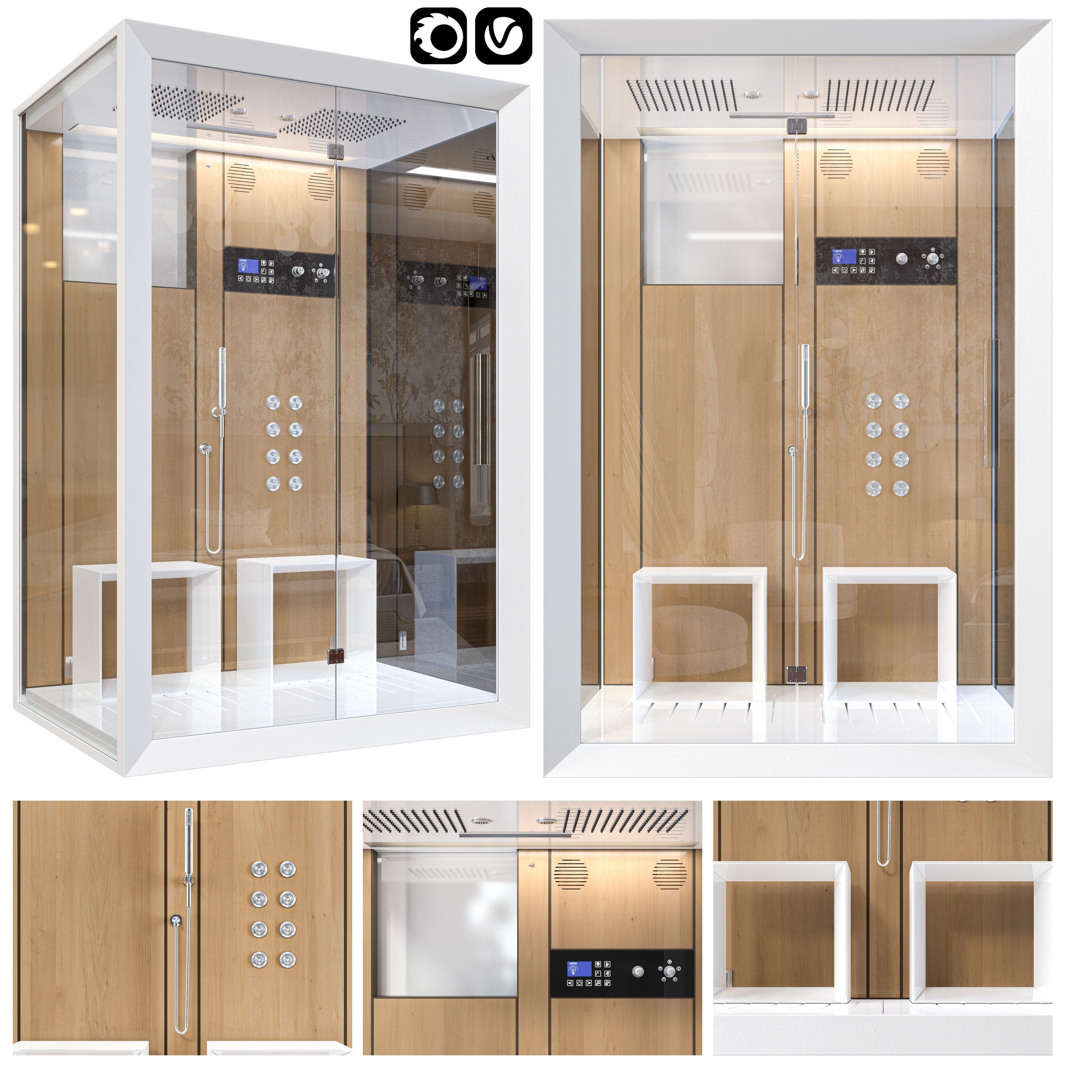 jacuzzi shower cabin 3D model_1