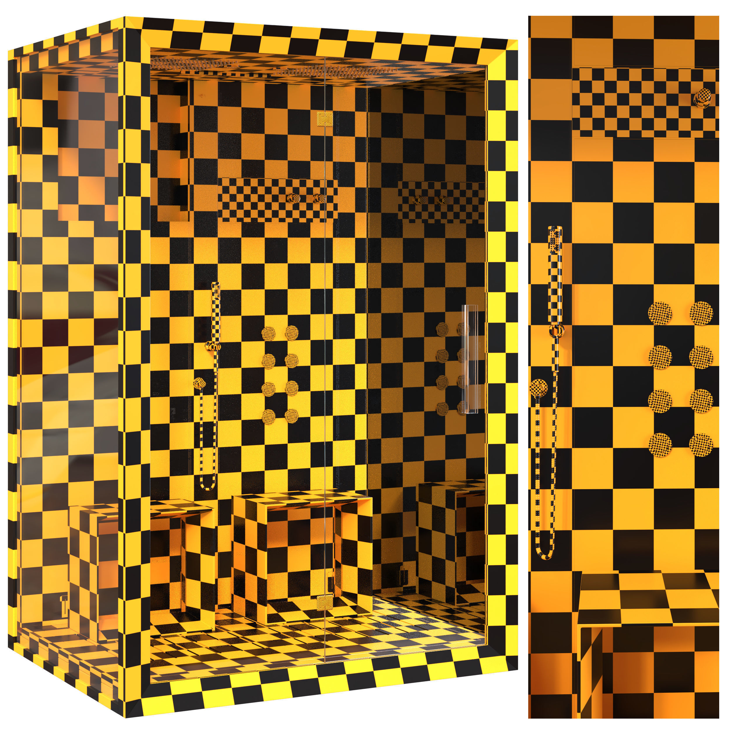 jacuzzi shower cabin 3D model_8