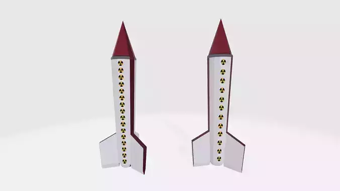 Low poly Nuke Missile for world Free low-poly 3D model