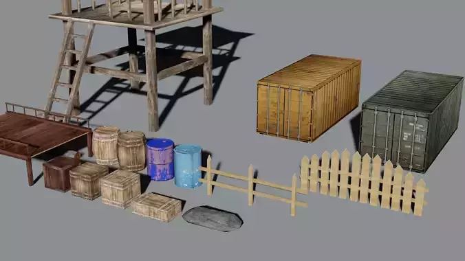Game Assets Low-poly 3D model
