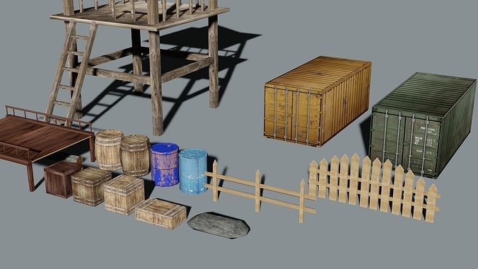 Game Assets Low-poly 3D model