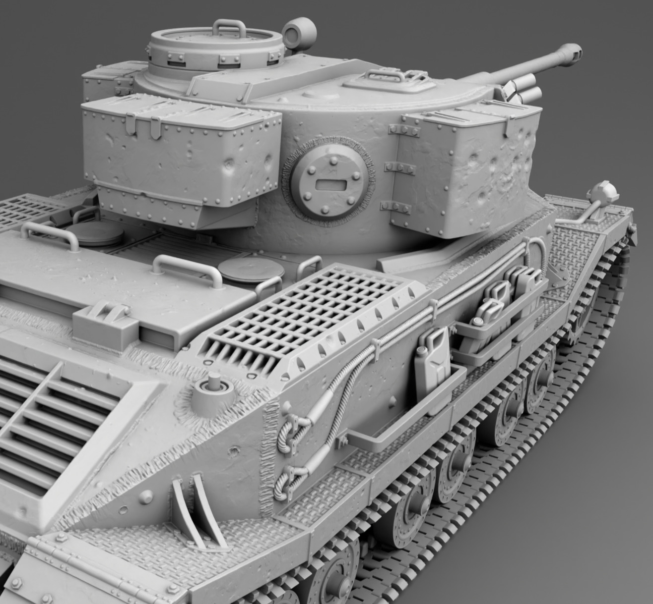 German Tank PZ Tiger 3D print model_8