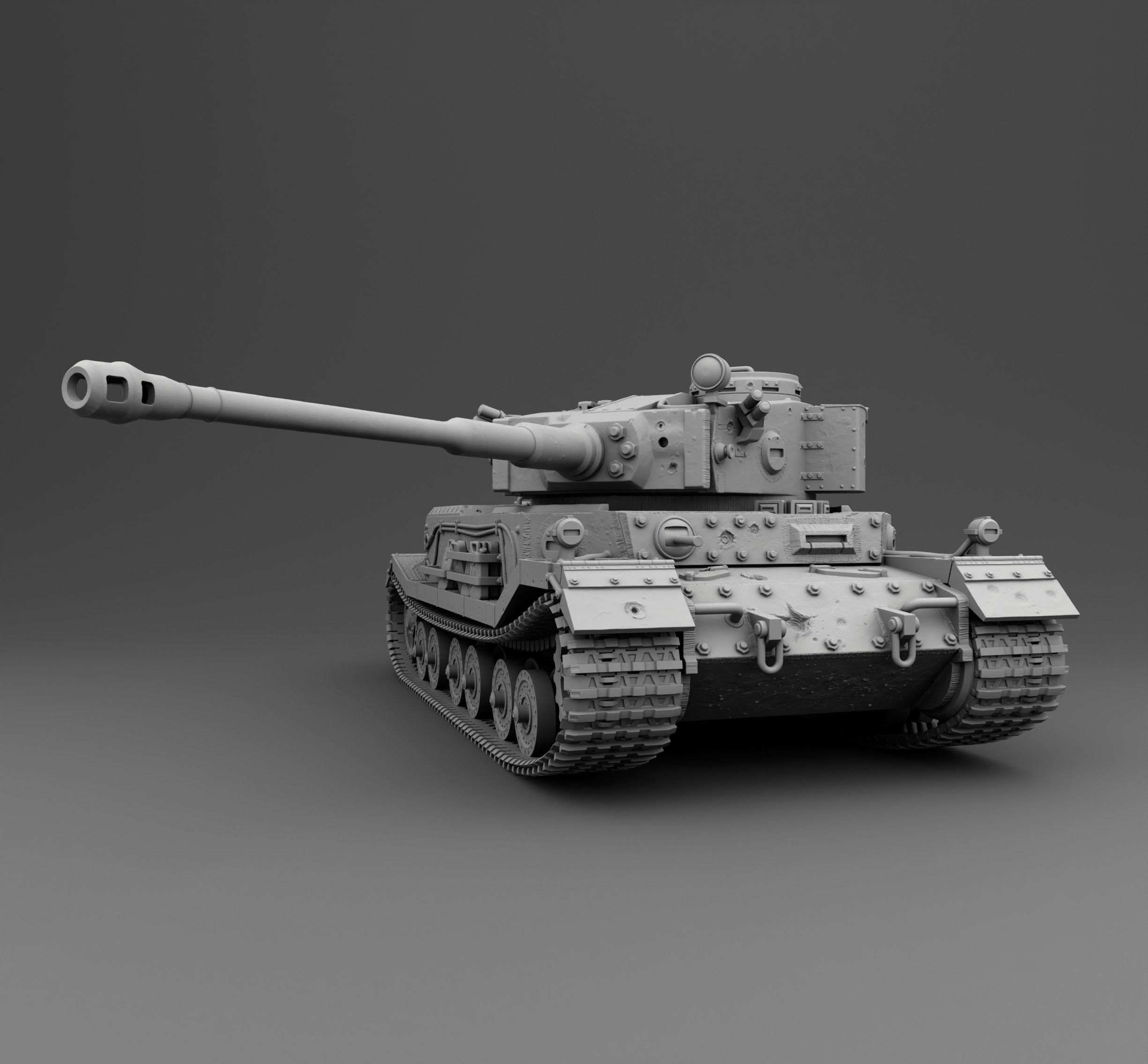 German Tank PZ Tiger 3D print model_3