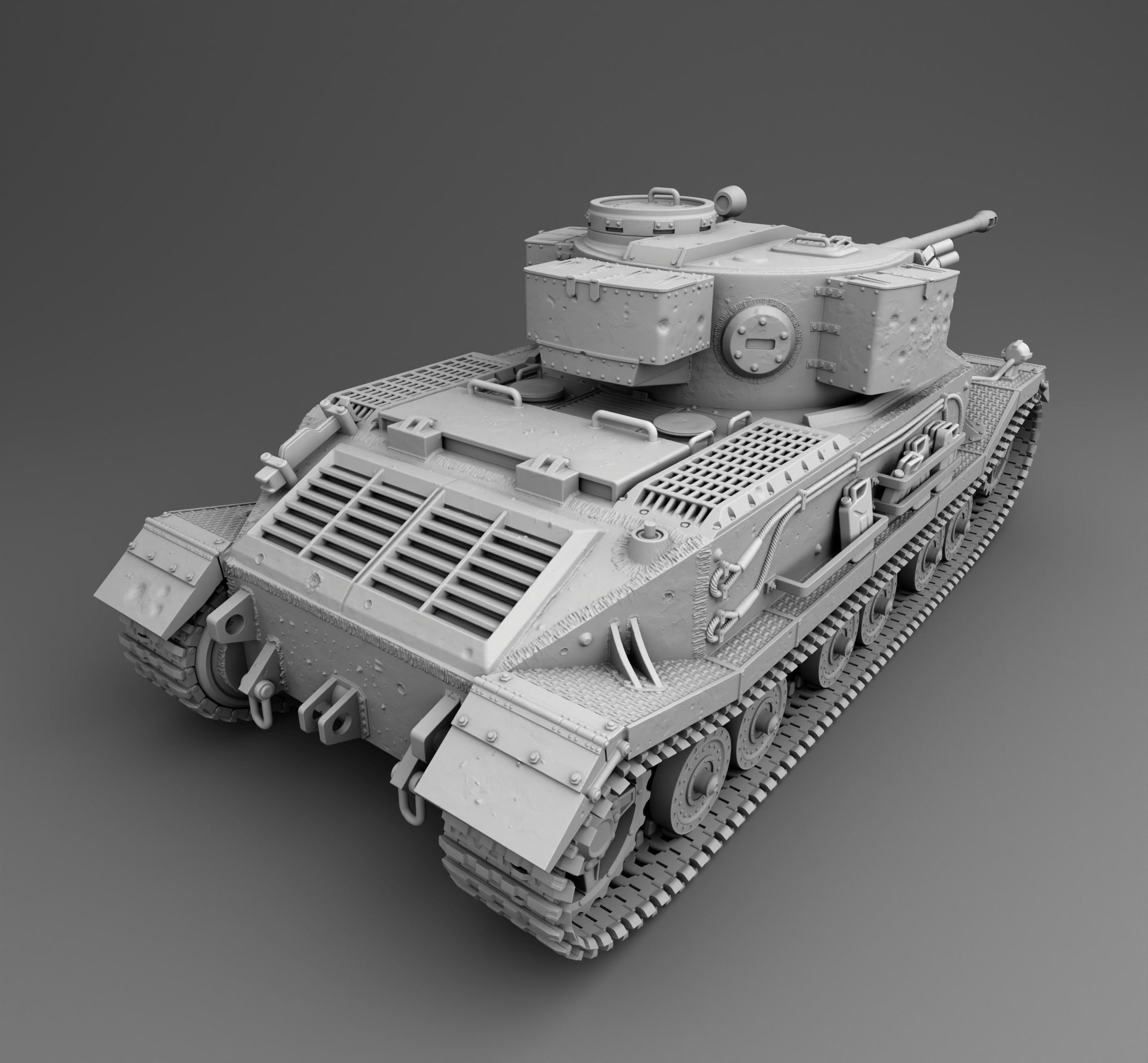 German Tank PZ Tiger 3D print model_1