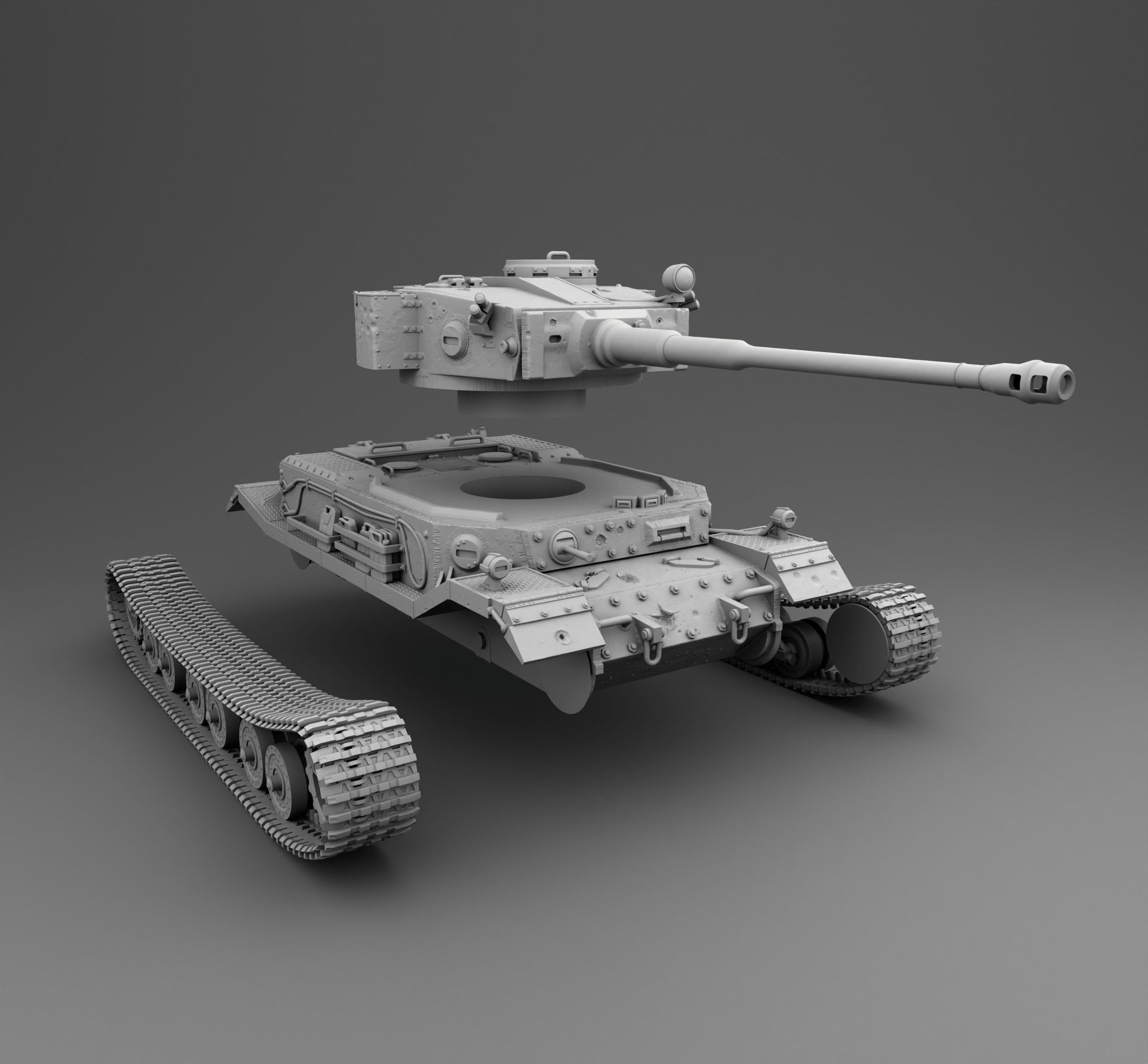 German Tank PZ Tiger 3D print model_4