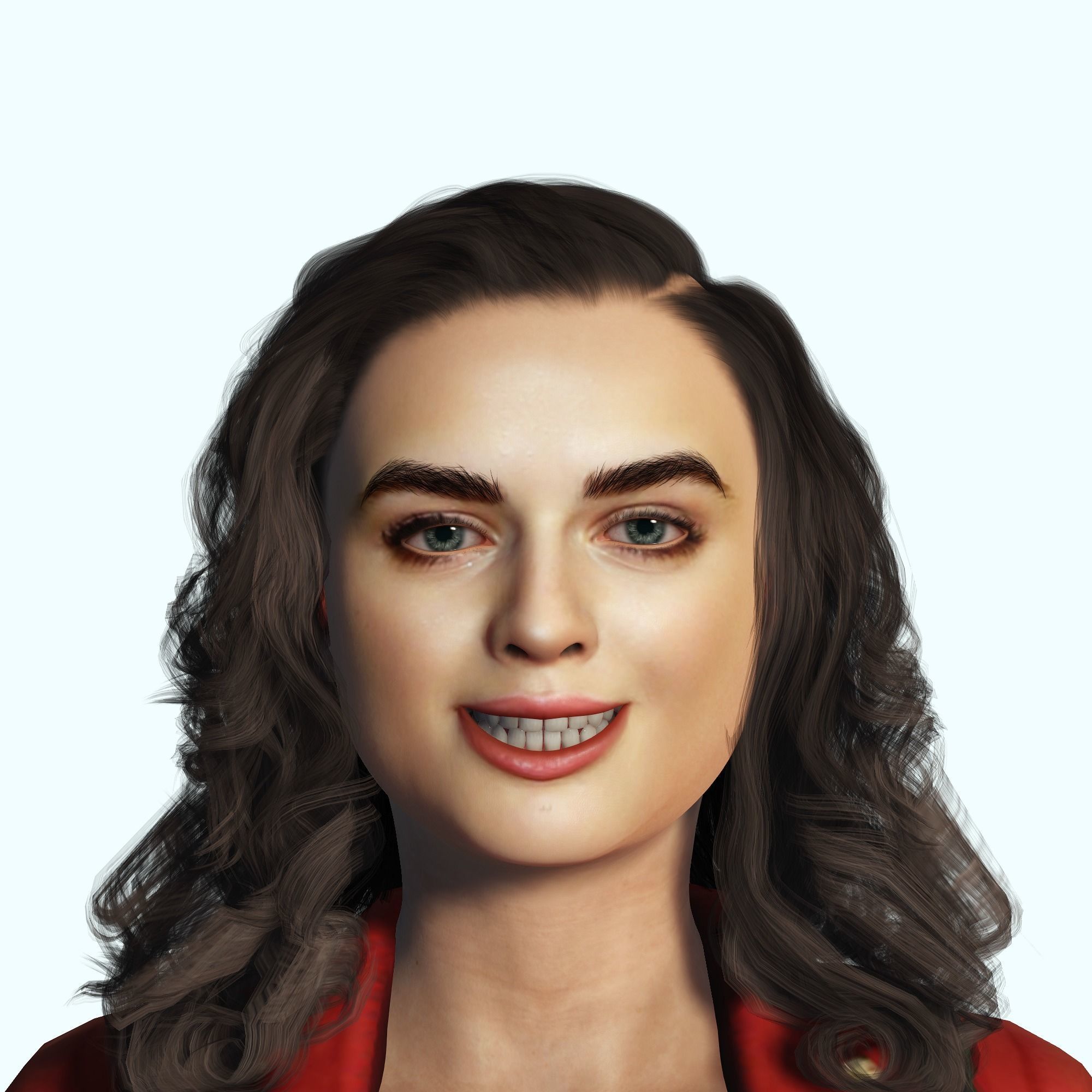 Joey King 3D Rigged model ready for animation Low-poly 3D model_6