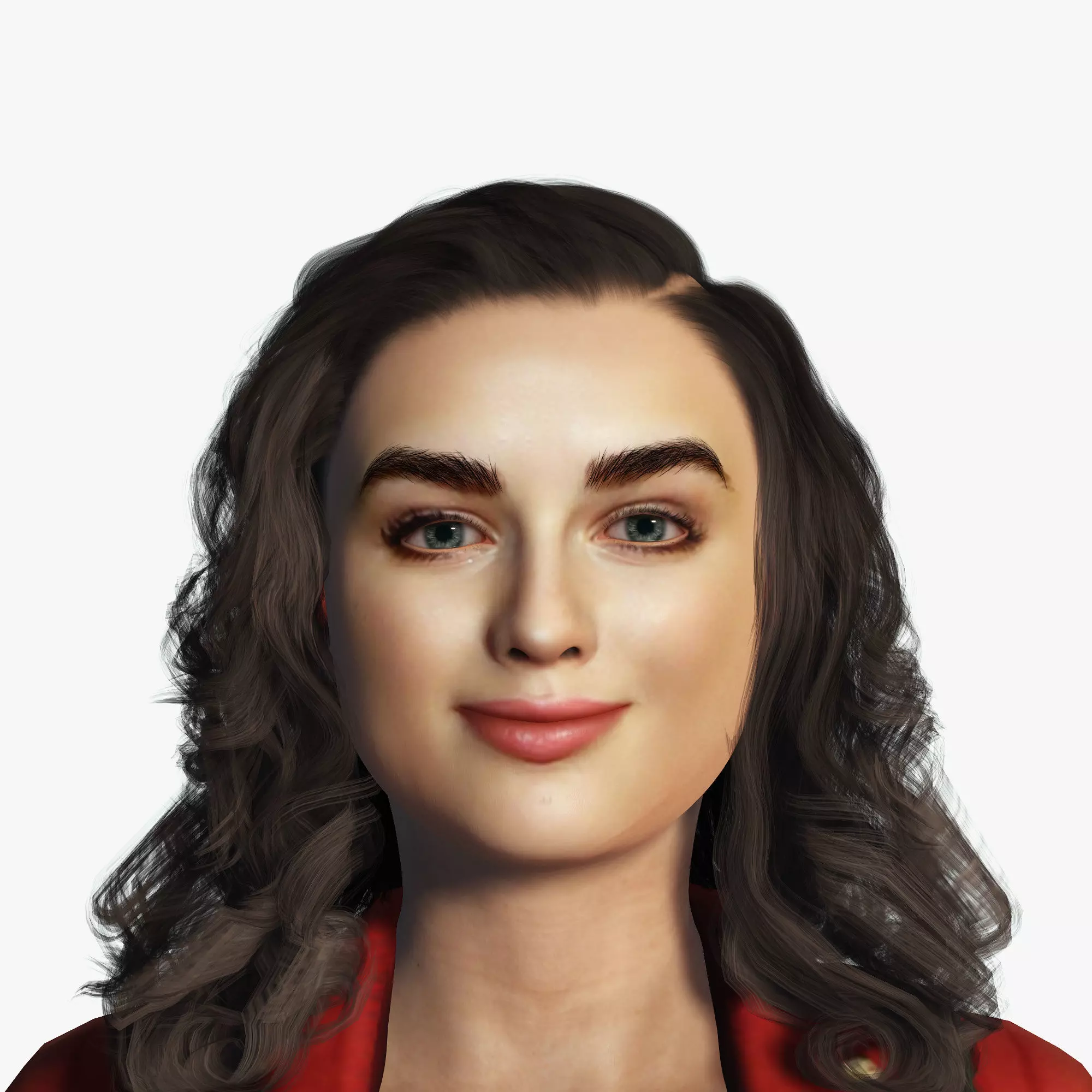 Joey King 3D Rigged model ready for animation Low-poly 3D model_0