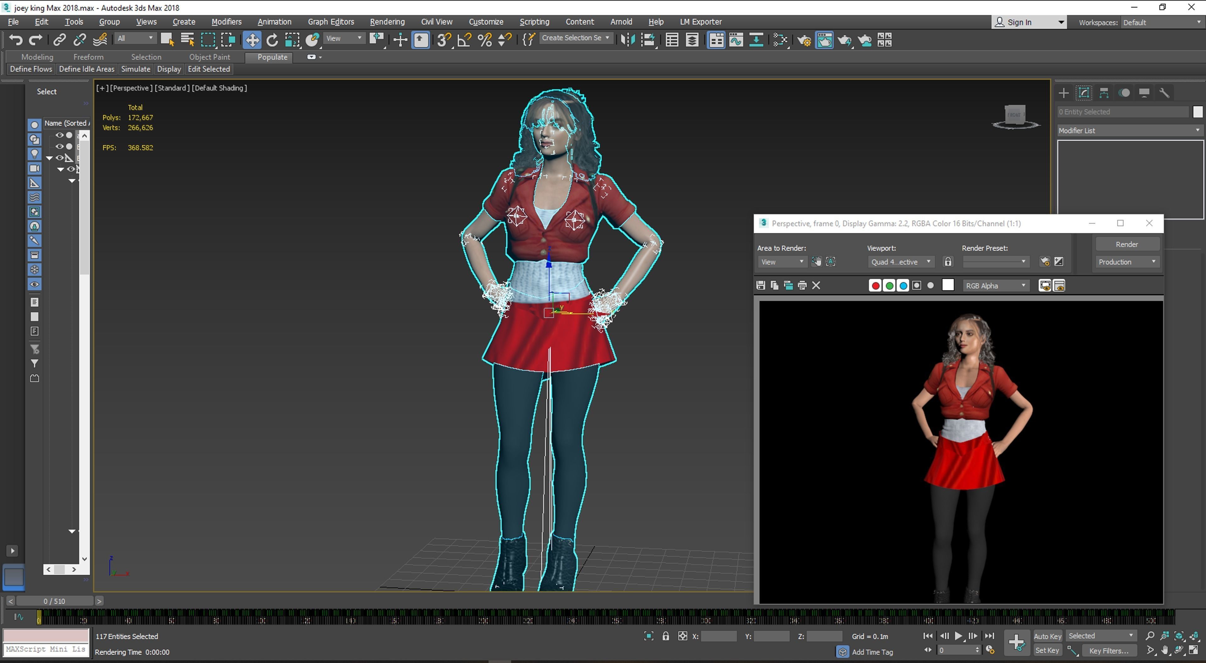 Joey King 3D Rigged model ready for animation Low-poly 3D model_18