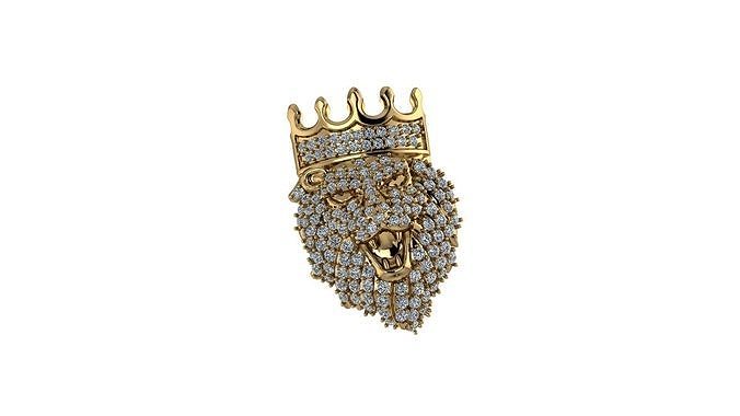 Diamond Lion Pendant 3D print model