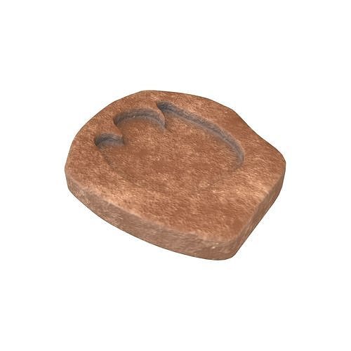 Footprint Fossil v1 001 Low-poly 3D model