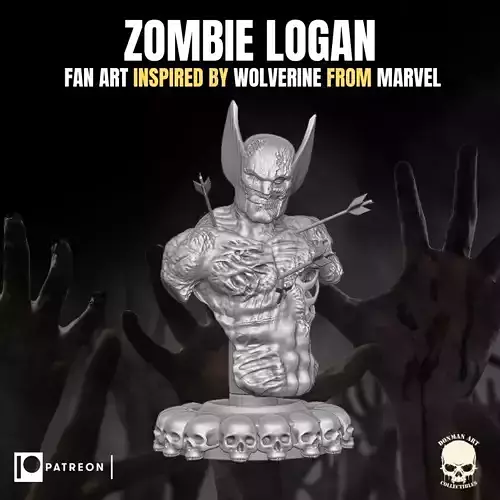Logan Zombie Bust Fan Art