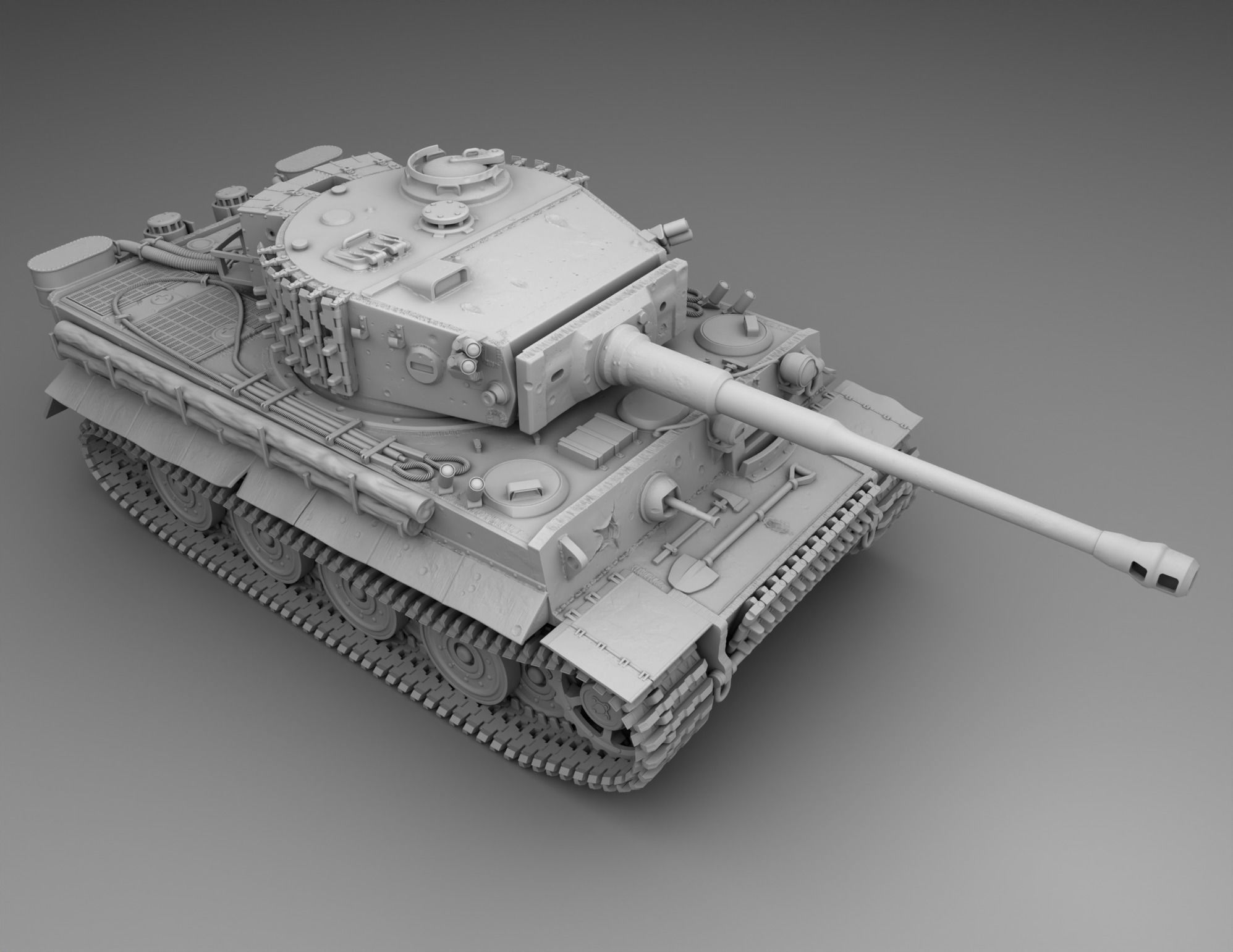 German Tank PZ Tiger 1 3D print model_1