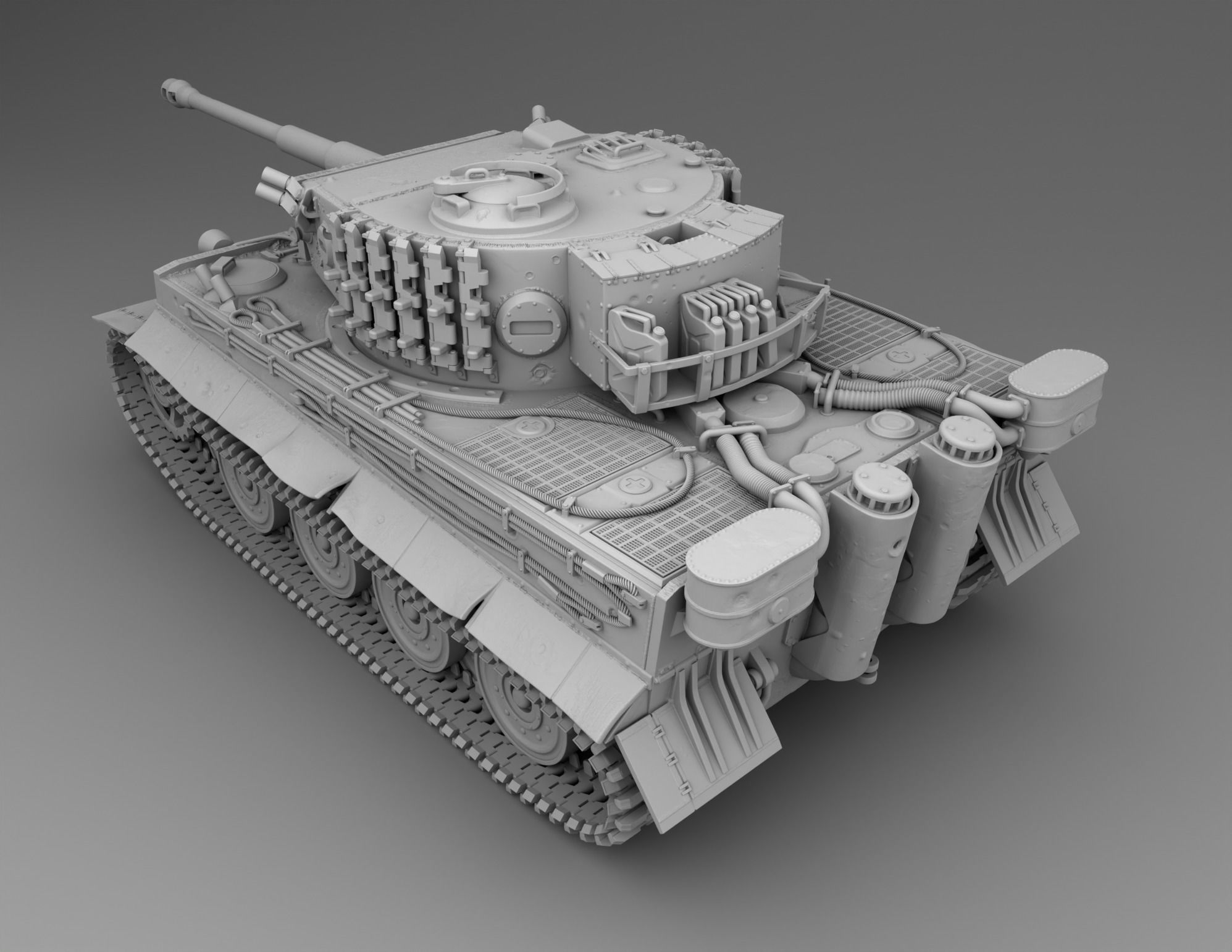 German Tank PZ Tiger 1 3D print model_2