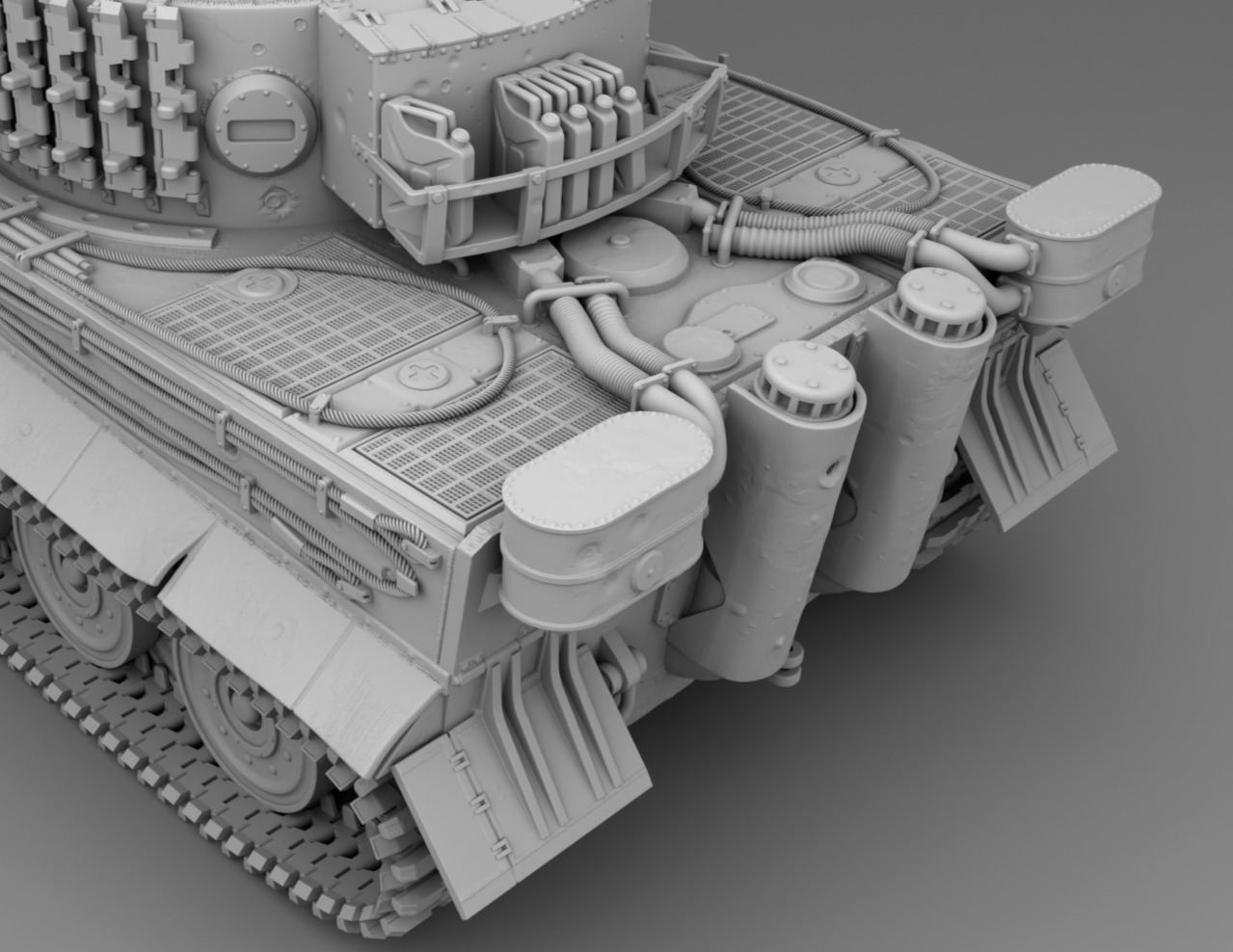 German Tank PZ Tiger 1 3D print model_10