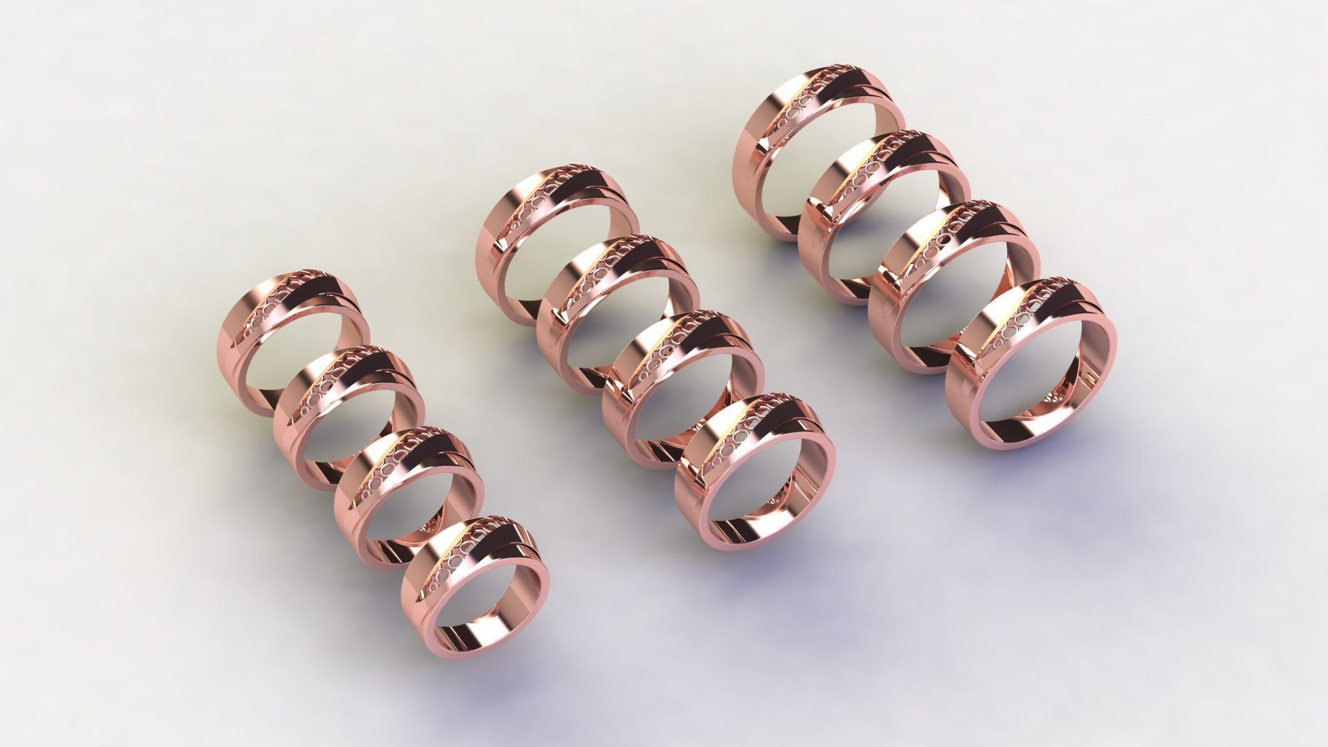 Ring with 12 different size US Signet 3D model_2