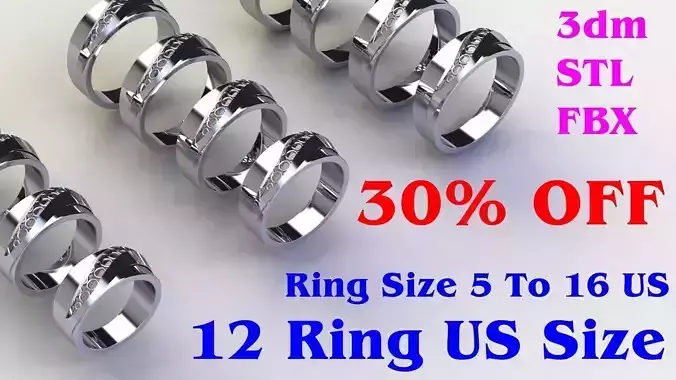 Ring with 12 different size US Signet