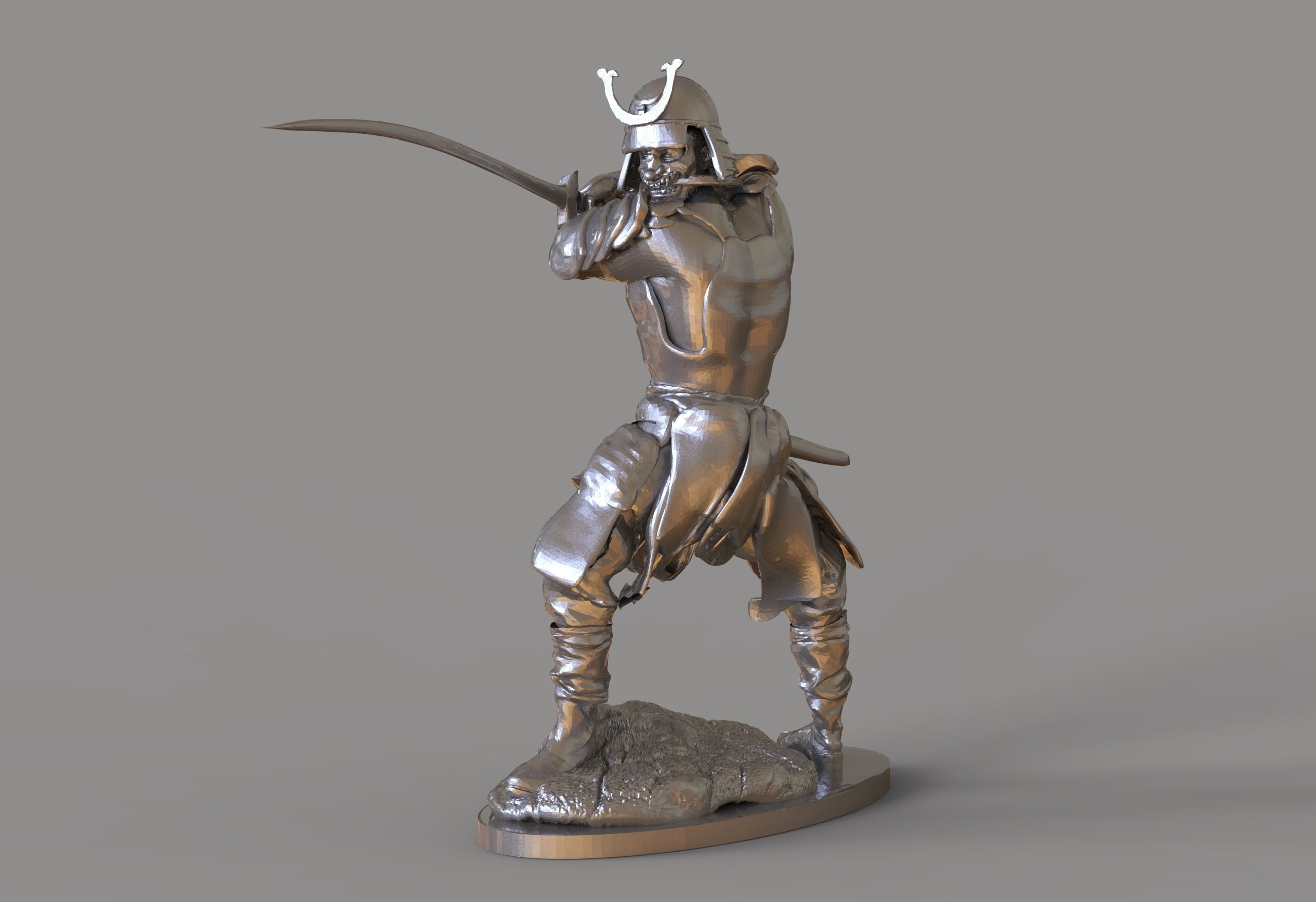 Samurai Statue 3D print model_2