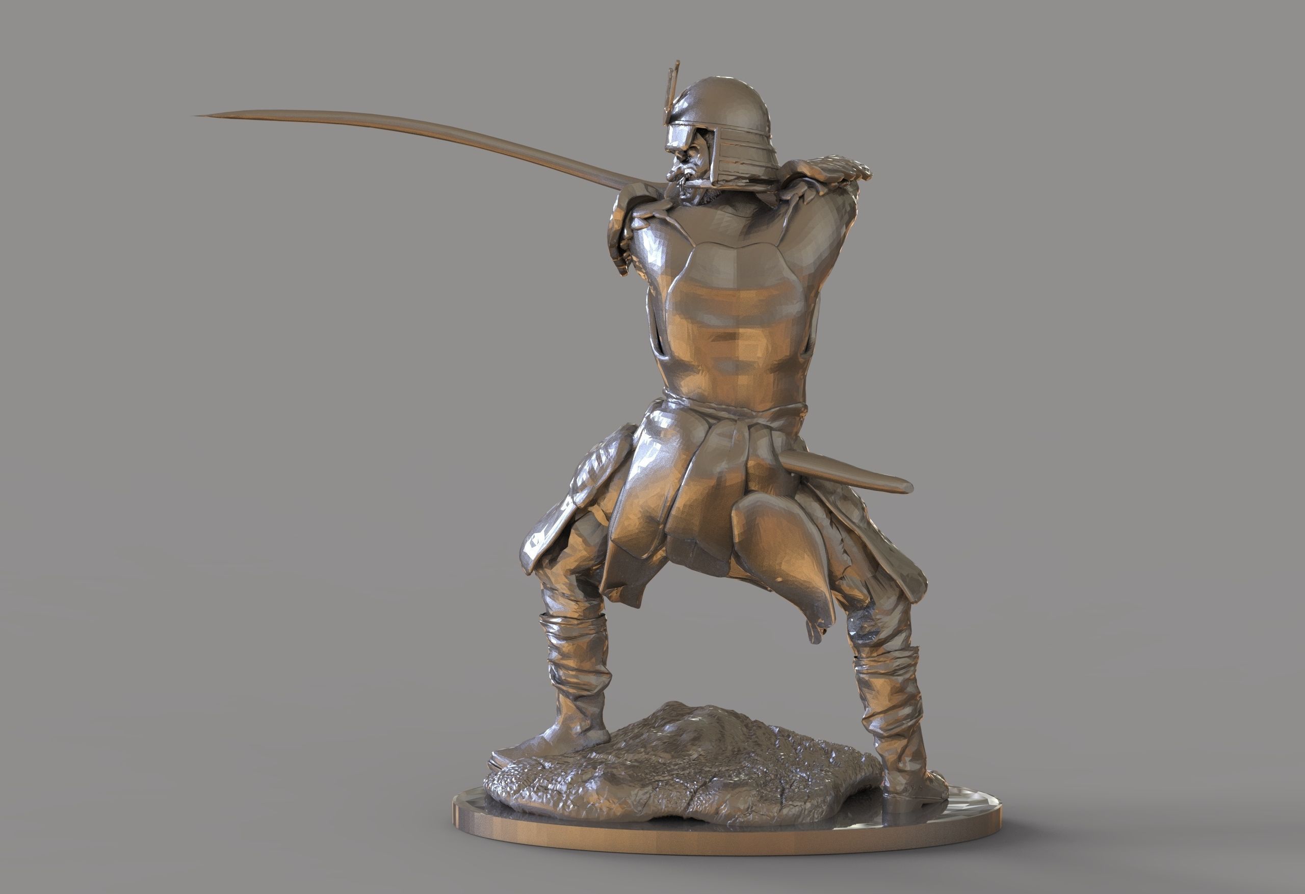 Samurai Statue 3D print model_3