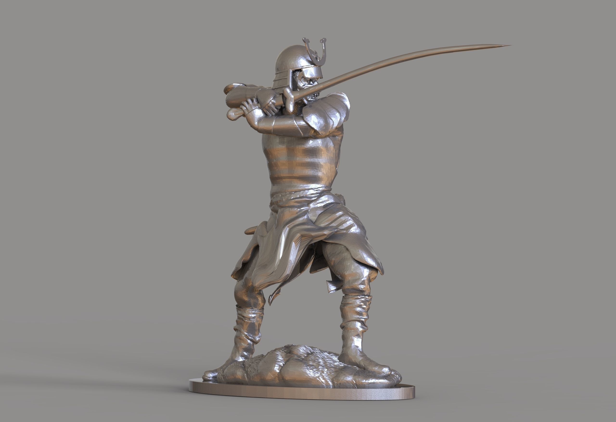 Samurai Statue 3D print model_4