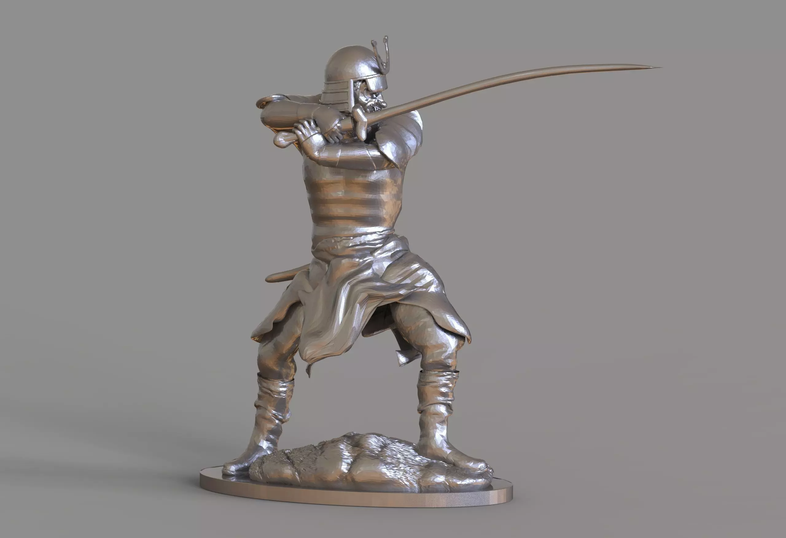 Samurai Statue 3D print model_0