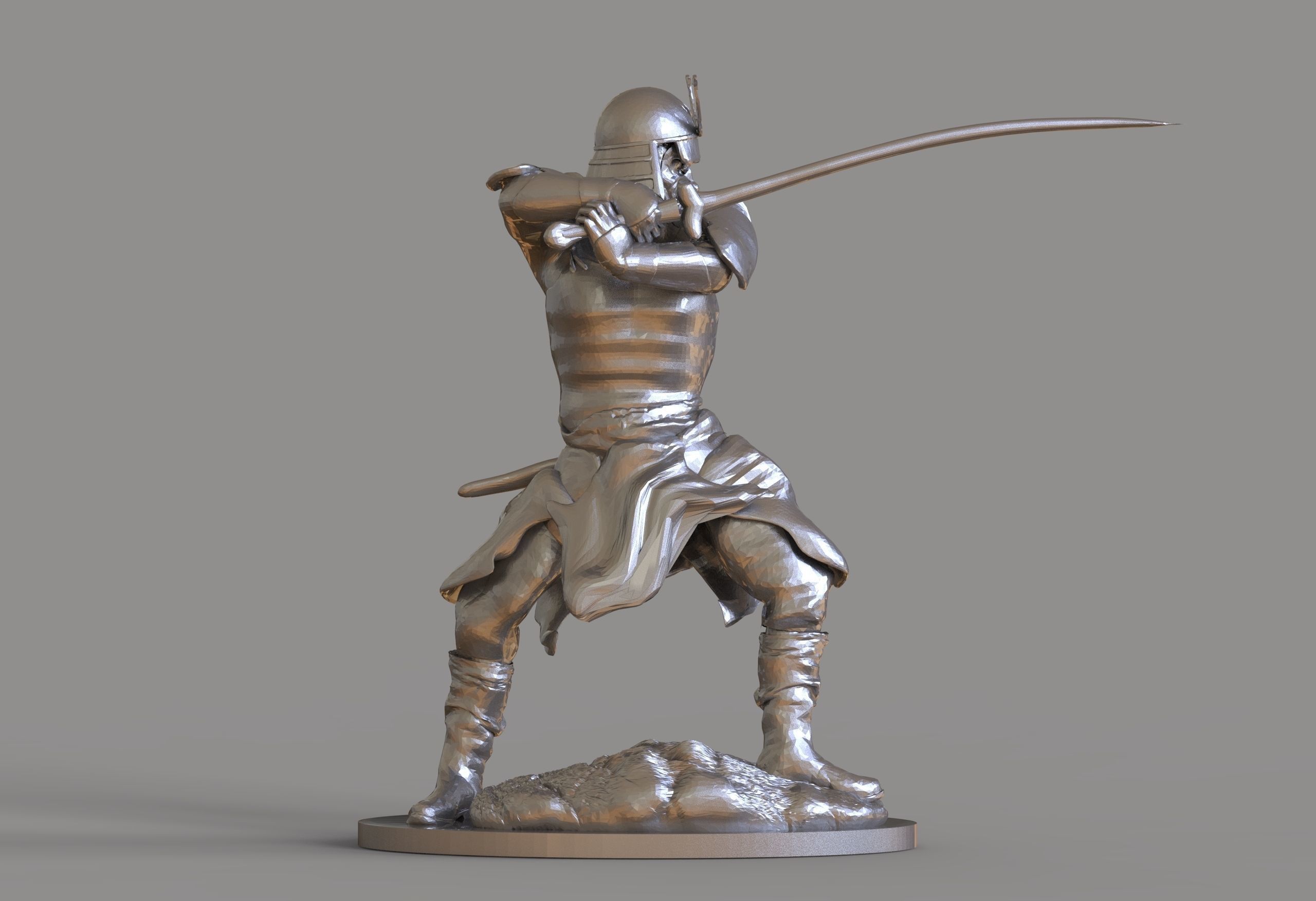 Samurai Statue 3D print model_1