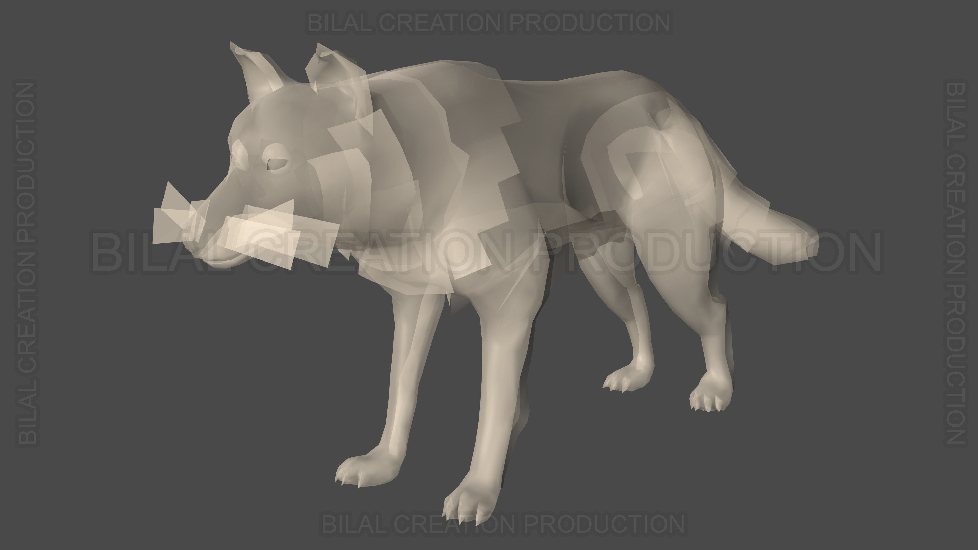 WOLF RIGGED ANIMATED 6 Low-poly 3D model_21