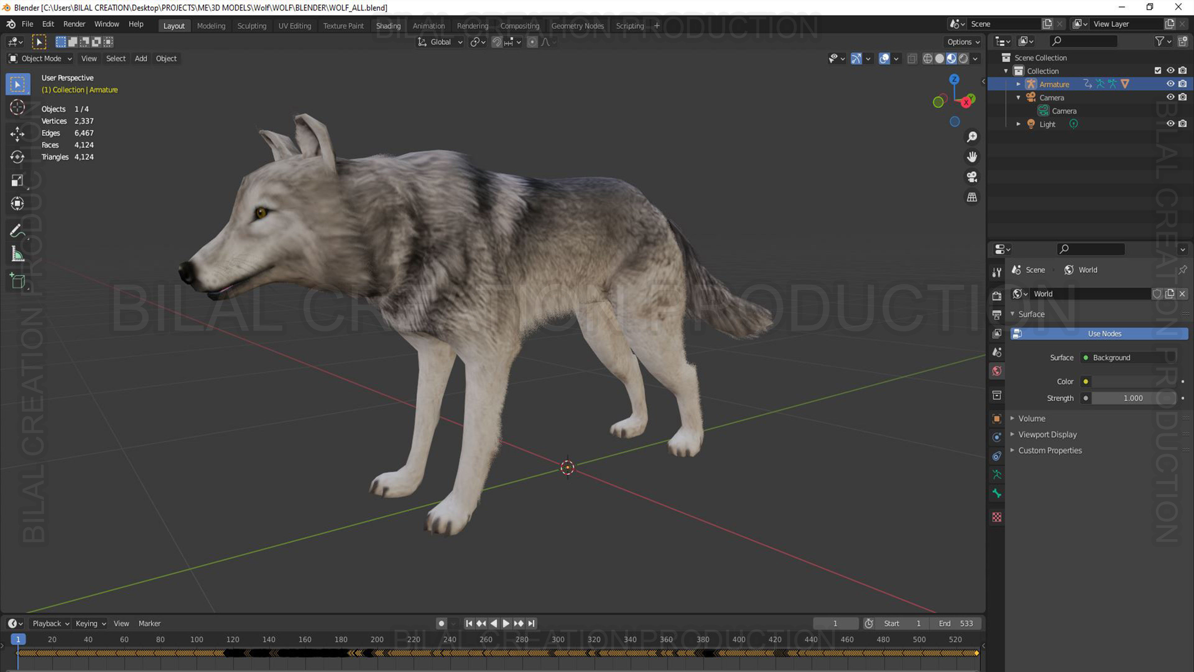 WOLF RIGGED ANIMATED 6 Low-poly 3D model_17