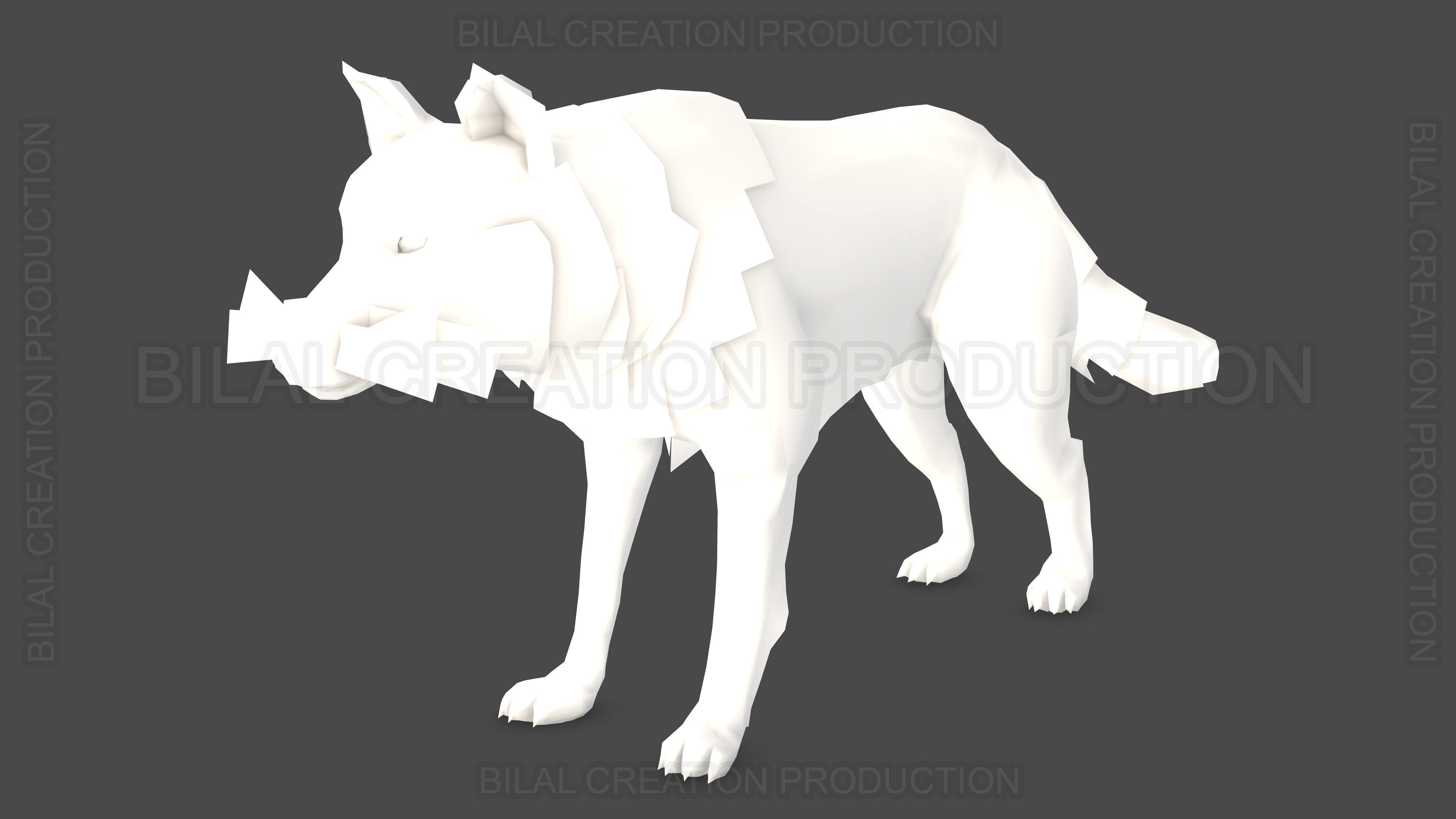 WOLF RIGGED ANIMATED 6 Low-poly 3D model_20