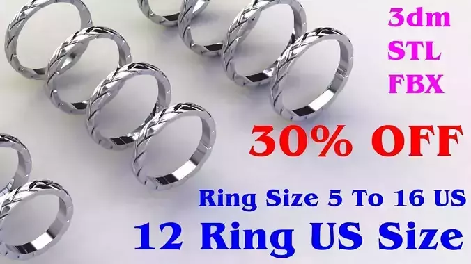 Ring with 12 different size US Signet