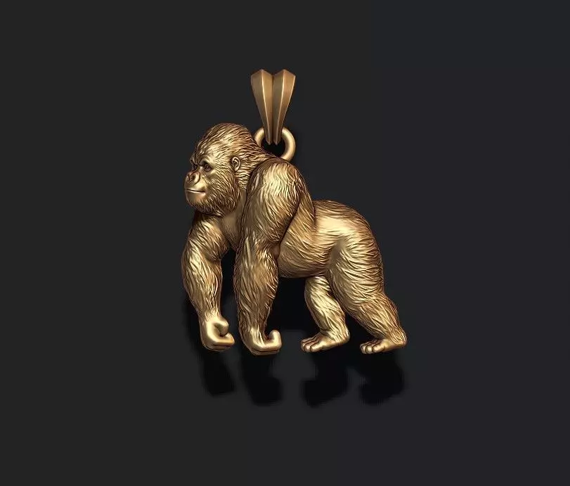 Gorilla pendant 3D print model_0