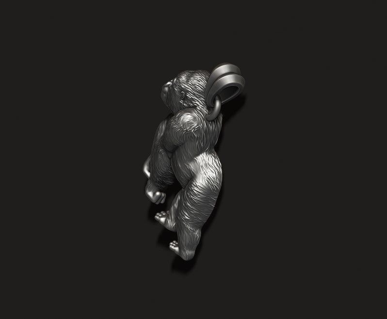 Gorilla pendant 3D print model_5
