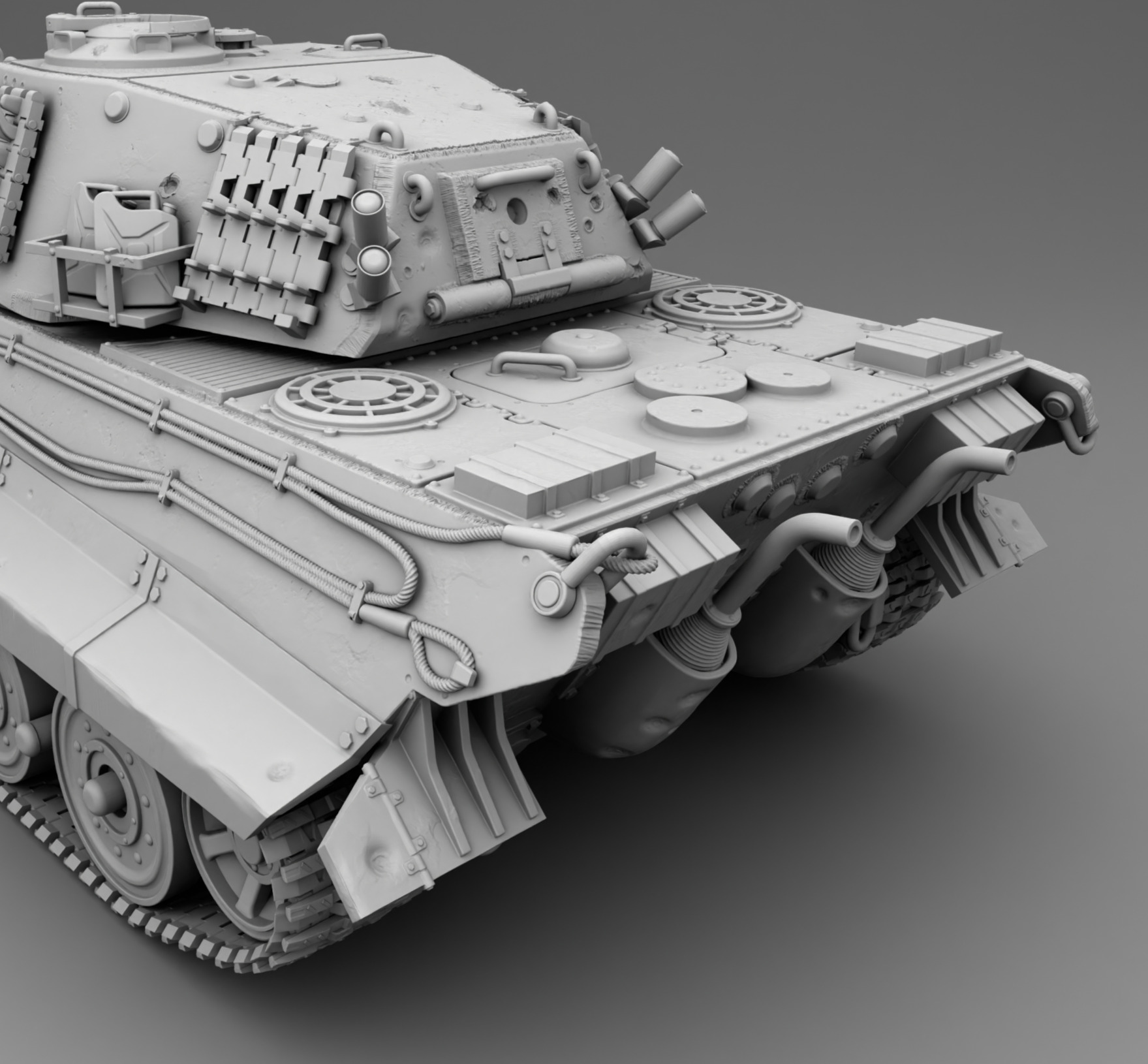 German Tank PZ Tiger 2 3D print model_8