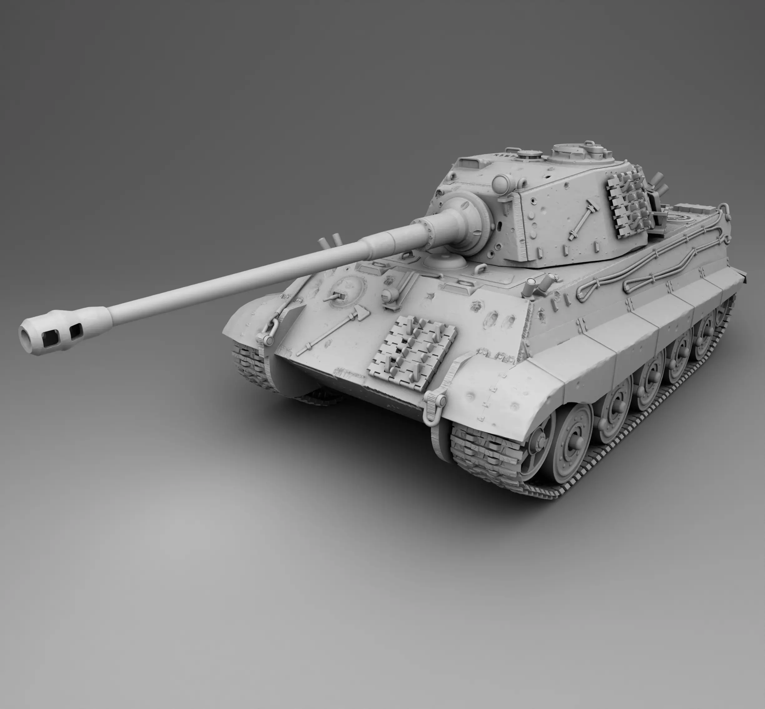 German Tank PZ Tiger 2 3D print model_0
