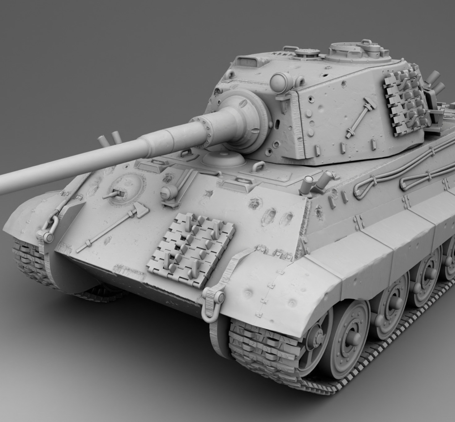German Tank PZ Tiger 2 3D print model_7
