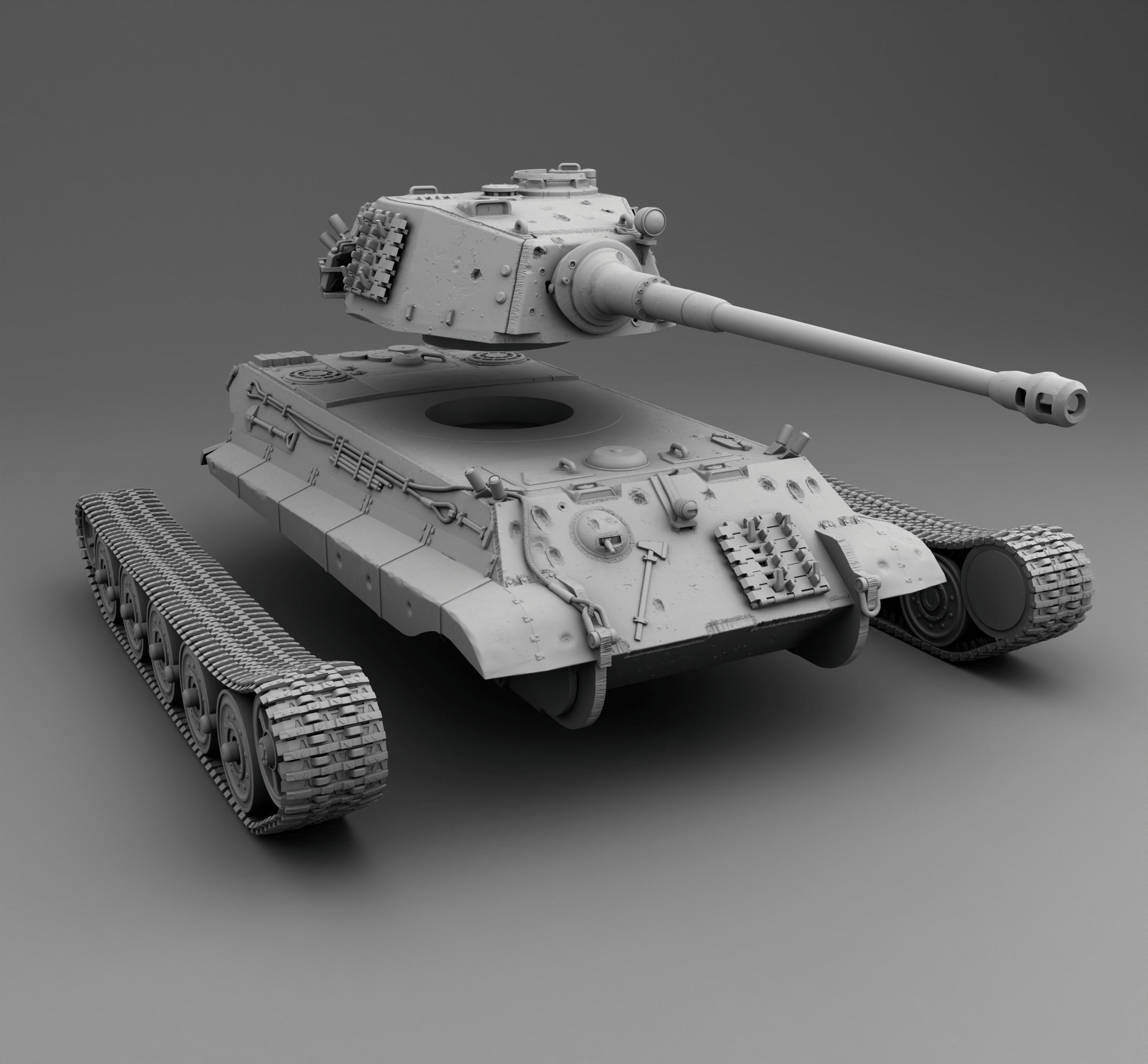 German Tank PZ Tiger 2 3D print model_4