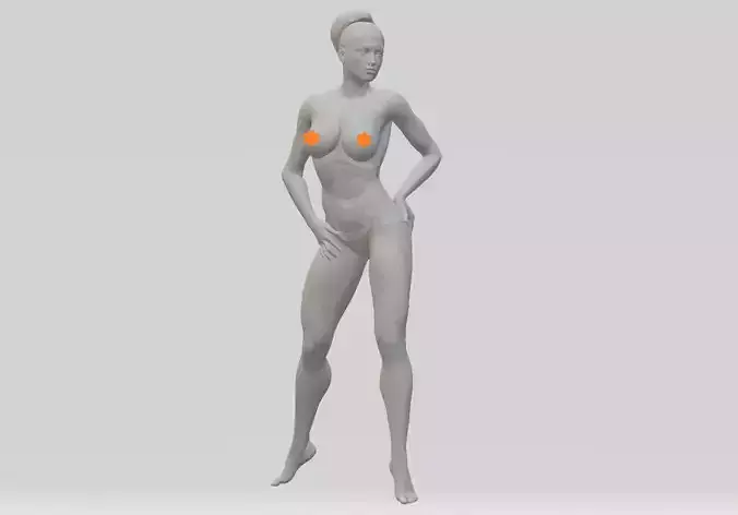 Naked woman 3D model for 3D Print STL