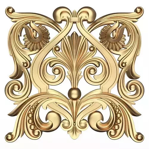 Carved Plaster Molding Decoration 018 Low-poly 3D model
