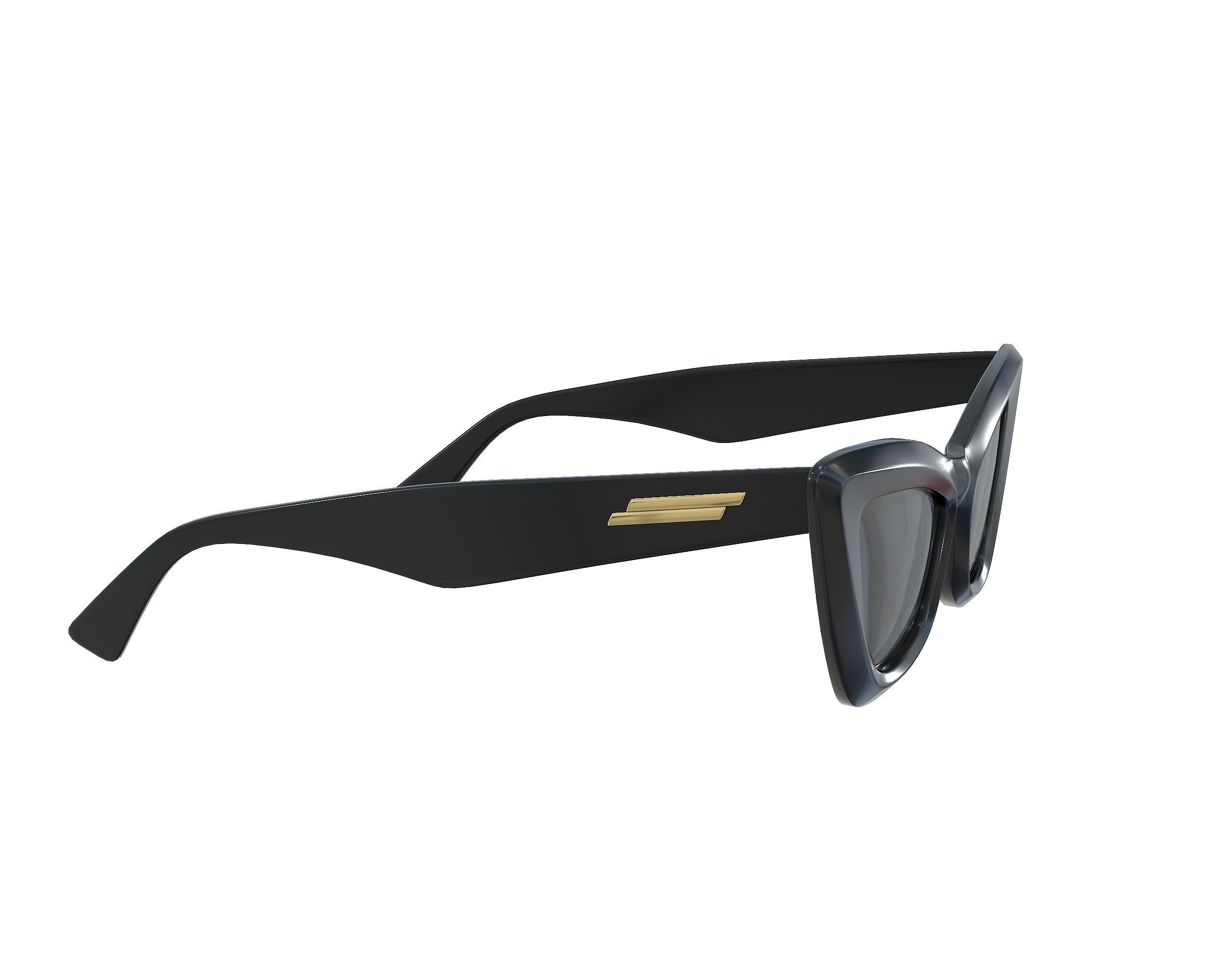 Bottega Veneta Sculptured Cat-eye Edgy Sunglasses Low-poly 3D model_4