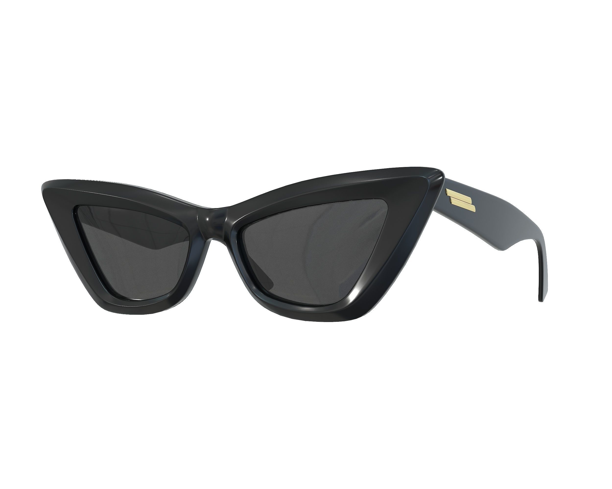 Bottega Veneta Sculptured Cat-eye Edgy Sunglasses Low-poly 3D model_2