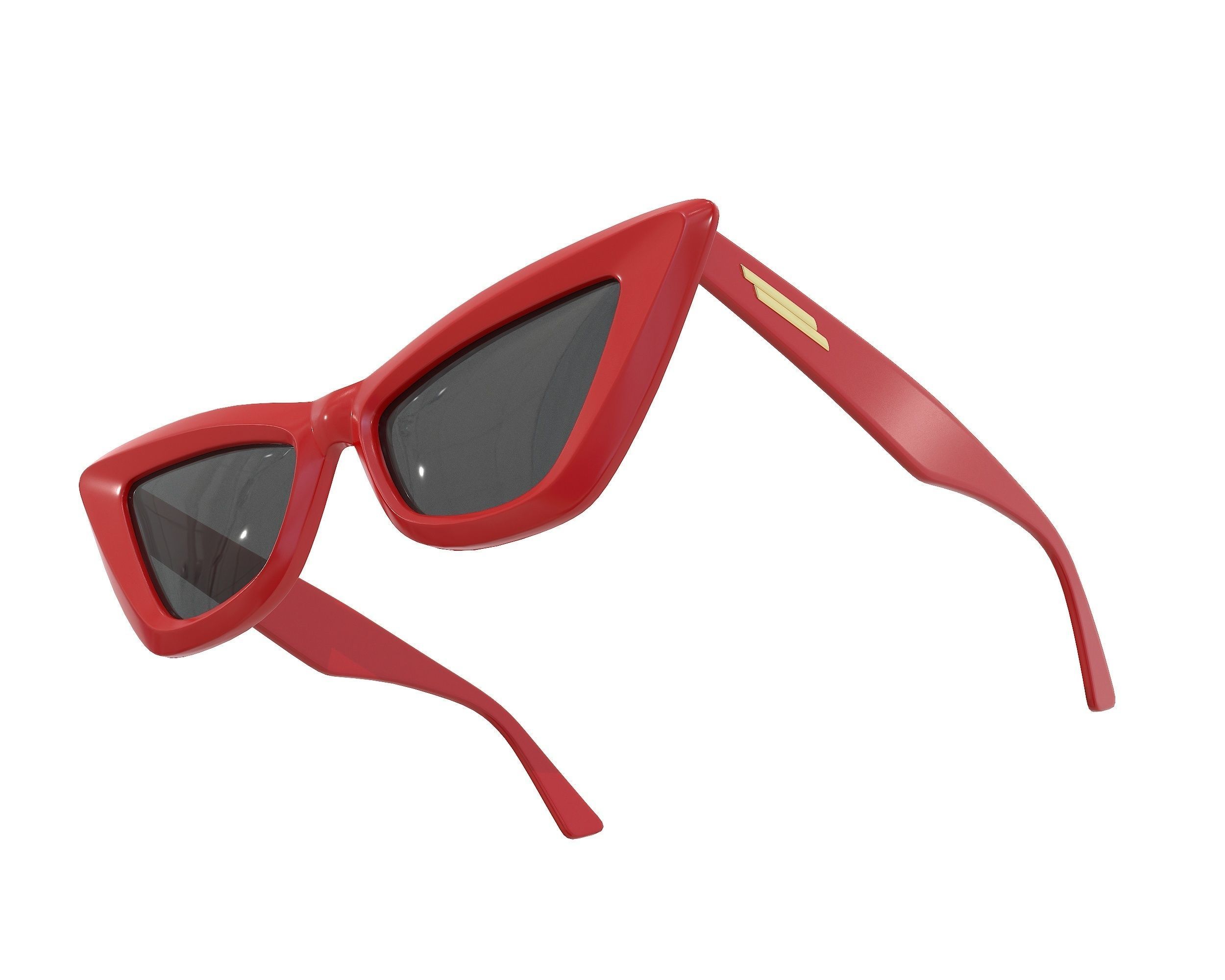 Bottega Veneta Sculptured Cat-eye Edgy Sunglasses Low-poly 3D model_7
